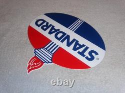 Vintage Standard Gas Torch & Flame 11 3/4 Porcelain Metal Gasoline & Oil Sign