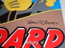 Vintage Standard Gasoline Mickey Mouse & Minnie 11 3/4 Porcelain Metal Oil Sign