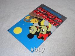 Vintage Standard Gasoline Mickey Mouse & Minnie 11 3/4 Porcelain Metal Oil Sign