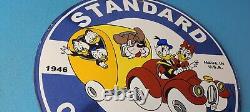Vintage Standard Gasoline Porcelain Donald Duck Walt Disney Service Gas Sign