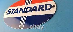 Vintage Standard Gasoline Porcelain Gas Service American Torch Pump Plate Sign