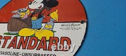 Vintage Standard Gasoline Porcelain Mickey Mouse Walt Disney Service Gas Sign