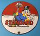 Vintage Standard Gasoline Porcelain Scrooge Duck Walt Disney Service Gas Sign