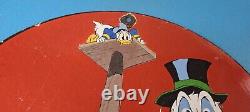 Vintage Standard Gasoline Porcelain Scrooge Duck Walt Disney Service Gas Sign