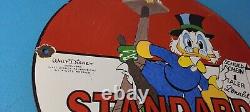 Vintage Standard Gasoline Porcelain Scrooge Duck Walt Disney Service Gas Sign