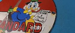 Vintage Standard Gasoline Porcelain Scrooge Duck Walt Disney Service Gas Sign