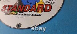 Vintage Standard Gasoline Porcelain Scrooge Duck Walt Disney Service Gas Sign