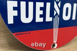 Vintage Standard Gasoline Porcelain Sign Gas Station Pump Plate Service Fuel Oil