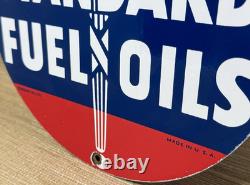 Vintage Standard Gasoline Porcelain Sign Gas Station Pump Plate Service Fuel Oil