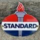 Vintage Standard Gasoline Sign Porcelain American Torch Gas Pump Sign