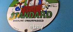 Vintage Standard Gasoline Sign Porcelain Walt Disney Gas Oil Pump Plate Sign