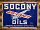 Vintage Standard Oil Co Porcelain Sign Socony Airplane Aviation Fuel Engine Lube