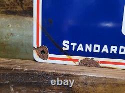 Vintage Standard Oil Co Porcelain Sign Socony Airplane Aviation Fuel Engine Lube