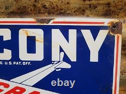 Vintage Standard Oil Co Porcelain Sign Socony Airplane Aviation Fuel Engine Lube