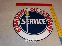 Vintage Standard Oil Company Gasoline Service Torch 11 3/4 Porcelain Metal Sign