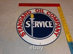 Vintage Standard Oil Company Gasoline Service Torch 11 3/4 Porcelain Metal Sign