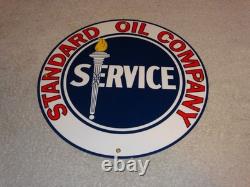 Vintage Standard Oil Company Gasoline Service Torch 11 3/4 Porcelain Metal Sign