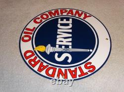 Vintage Standard Oil Company Gasoline Service Torch 11 3/4 Porcelain Metal Sign