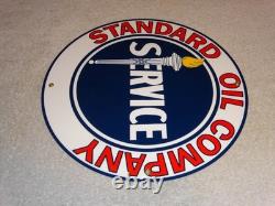 Vintage Standard Oil Company Gasoline Service Torch 11 3/4 Porcelain Metal Sign