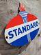 Vintage Standard Oil Porcelain Sign Torch Gas Station American Motor Service Usa