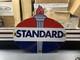 Vintage Standard Oil Sign Porcelain Torch Pump Plate Gas Oil Red Blue Crest