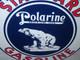 Vintage Standard Polarine Motor Oil & Bear 11 3/4 Porcelain Metal Gasoline Sign