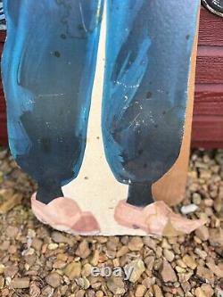 Vintage Standing Dutch Boy Paint Cardboard Sign-store Floor Display- 60 X 20