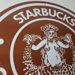 Vintage Starbucks Sign Coffee Tea Spices Porcelain Beverage Gas Pump Sign