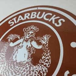 Vintage Starbucks Sign Coffee Tea Spices Porcelain Beverage Gas Pump Sign