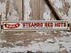 Vintage Steamro Porcelain Sign Red Hots Sausage Snack Food Processed Meat Hotdog