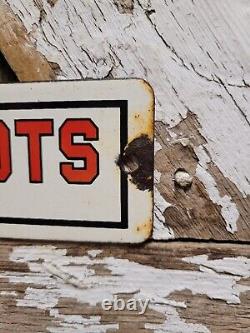 Vintage Steamro Porcelain Sign Red Hots Sausage Snack Food Processed Meat Hotdog
