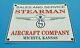 Vintage Stearman Aircraft Co Porcelain Gas Aviation Usa Sales & Service Sign