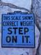 Vintage Step On It Scale Porcelain Sign 6&times;5.5 Scale Tested