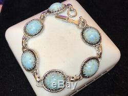 Vintage Sterling Bracelet Designer Signed Danecraft Turquoise Southwestern