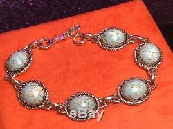 Vintage Sterling Bracelet Designer Signed Danecraft Turquoise Southwestern