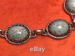 Vintage Sterling Bracelet Designer Signed Danecraft Turquoise Southwestern