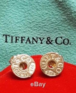 Vintage Sterling Silver Genuine Designer Signed Tiffany & Co Earrings 1837 Stud