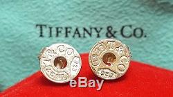 Vintage Sterling Silver Genuine Designer Signed Tiffany & Co Earrings 1837 Stud