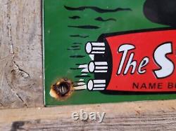 Vintage Stinker Porcelain Sign 1953 Idaho Gas For Less Skunk Gasoline Station