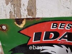 Vintage Stinker Porcelain Sign 1953 Idaho Gas For Less Skunk Gasoline Station