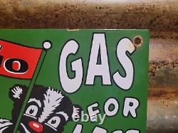 Vintage Stinker Porcelain Sign 1953 Idaho Gas For Less Skunk Gasoline Station