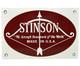 Vintage Stinson Aircraft Porcelain Sign Dealership Gas Oil Hangar Airplane