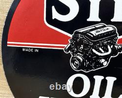 Vintage Stp Oil Treatment Porcelain Sign Mechanic Gas Station Motor Oil Pump