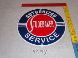 Vintage Studebaker Authorized Service 11 3/4 Porcelain Car Truck Gas Oil Sign