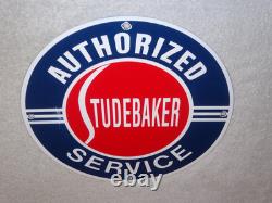 Vintage Studebaker Authorized Service 11 3/4 Porcelain Car Truck Gas Oil Sign