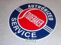 Vintage Studebaker Authorized Service 11 3/4 Porcelain Car Truck Gas Oil Sign