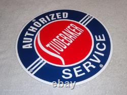 Vintage Studebaker Authorized Service 11 3/4 Porcelain Car Truck Gas Oil Sign