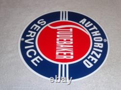 Vintage Studebaker Authorized Service 11 3/4 Porcelain Car Truck Gas Oil Sign