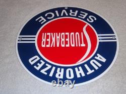 Vintage Studebaker Authorized Service 11 3/4 Porcelain Car Truck Gas Oil Sign