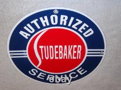 Vintage Studebaker Authorized Service 11 3/4 Porcelain Car Truck Gas Oil Sign